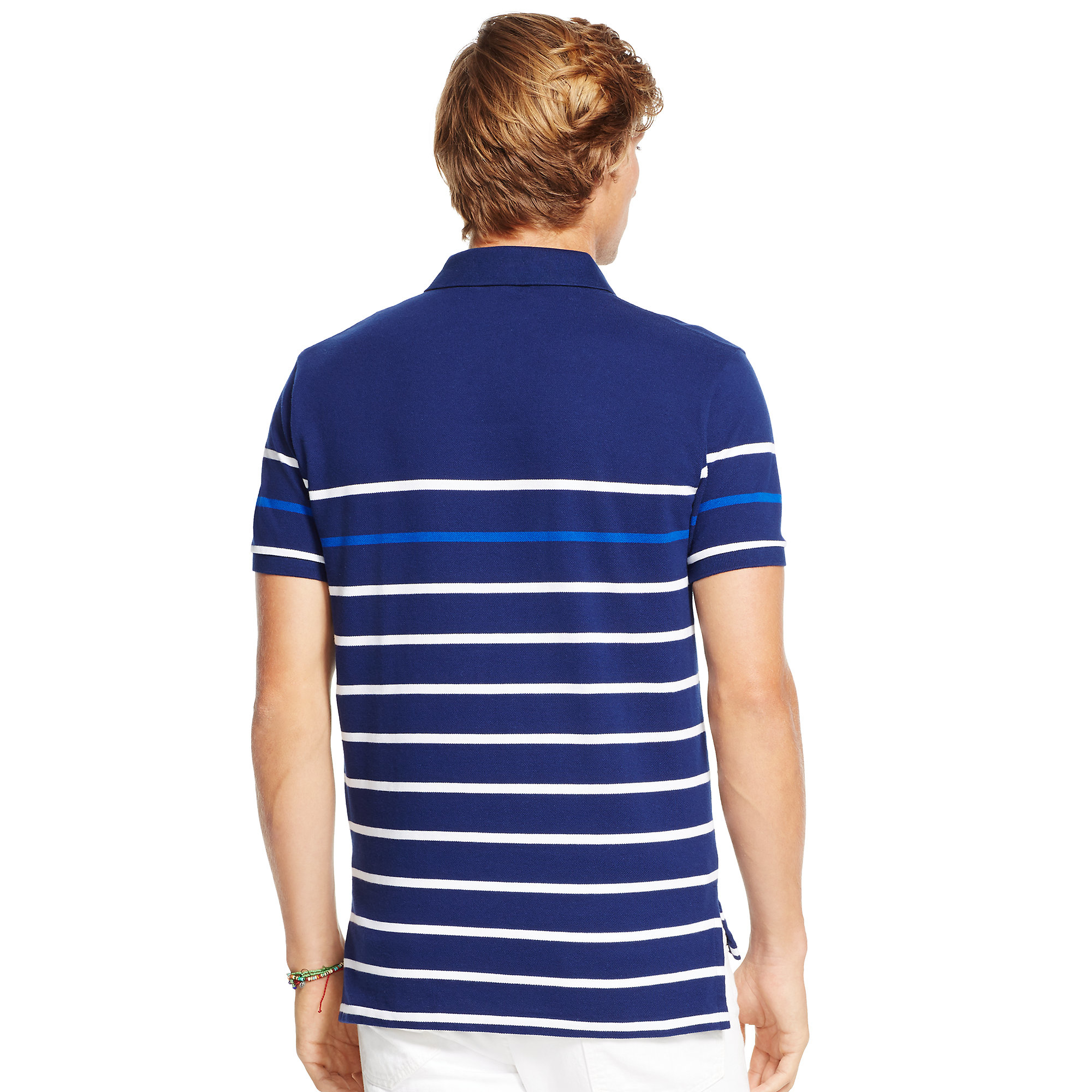 Lyst Polo Ralph Lauren Classicfit Striped Polo Shirt in Blue for Men